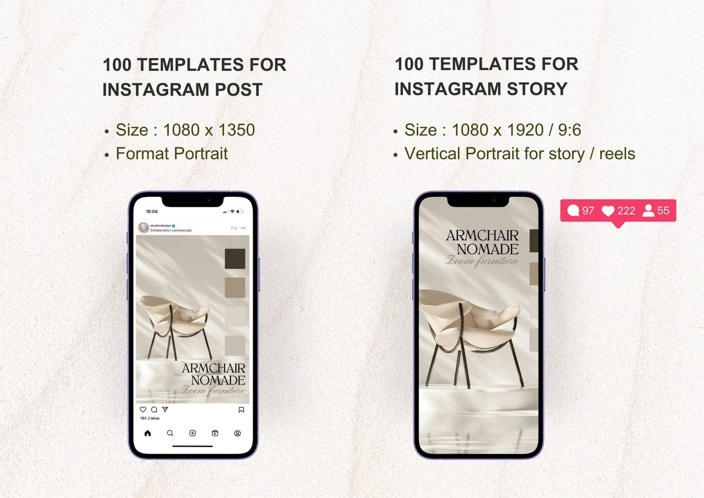 Interior Design Social Media Pack | Mediterranean Warmth [200 Posts]
