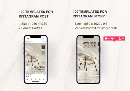 Interior Design Social Media Pack | Mediterranean Warmth [200 Posts]
