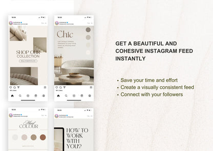 Interior Design Social Media Pack | Mediterranean Warmth [200 Posts]