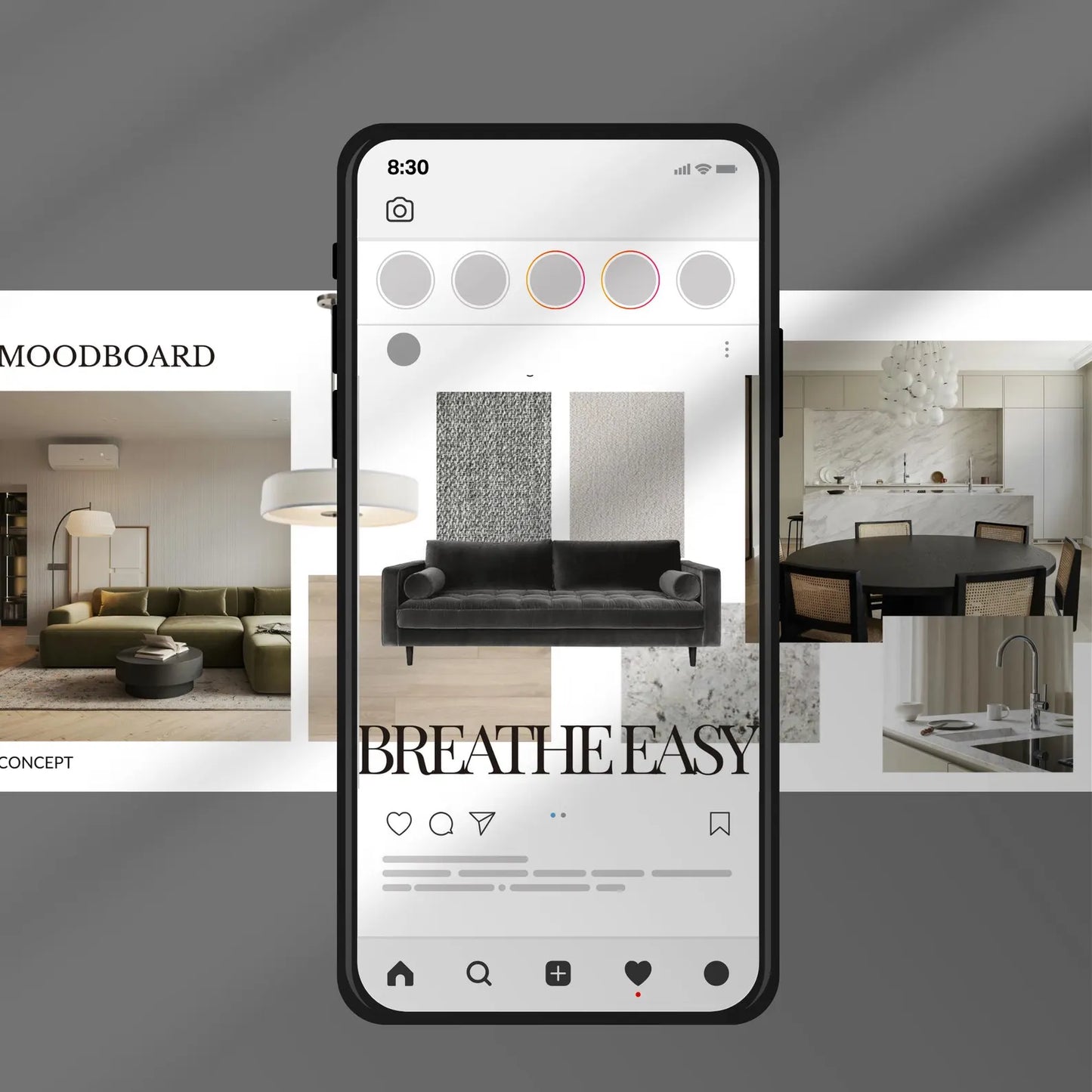 Interior Design Social Media Pack | Minimalist Editorial [60 Posts]