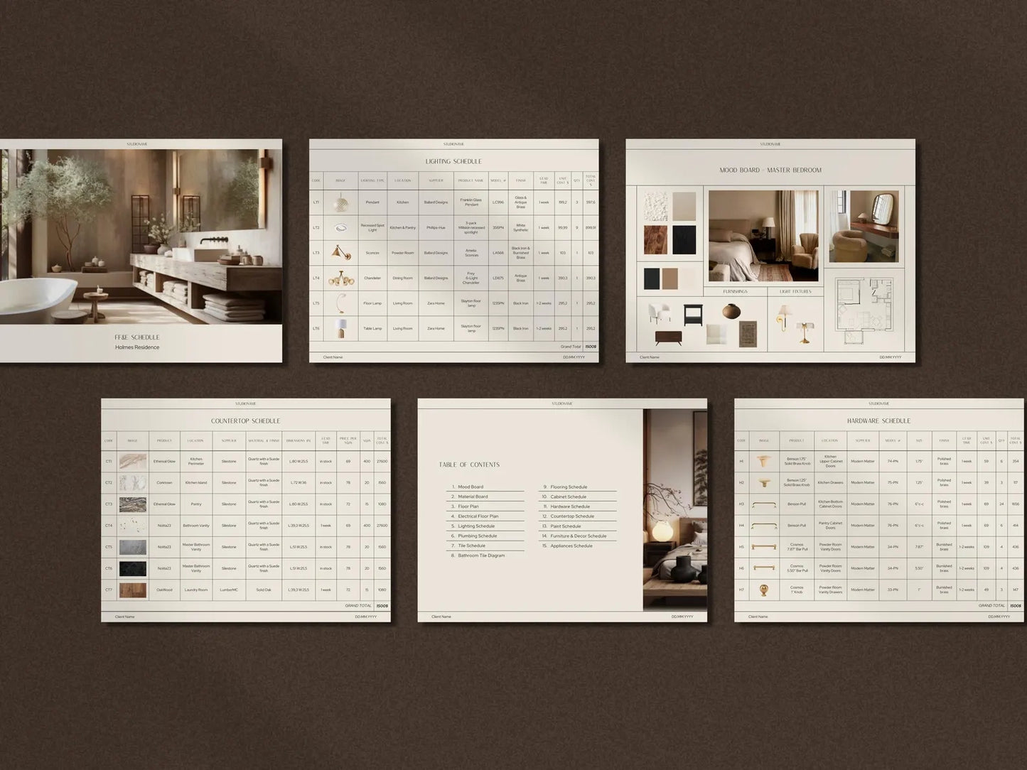 TRIBECA | Design Presentation + FF&E  Schedule System