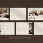 Hudson Collection design materials on a brown background