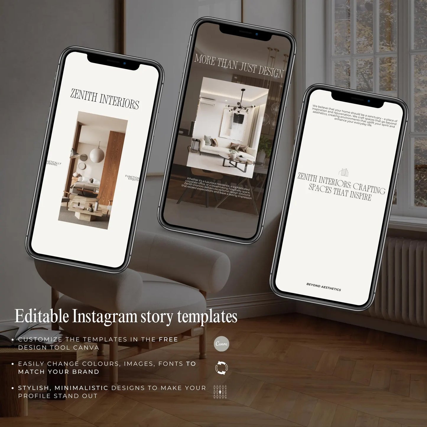 Interior Design Social Media Pack | Zenith Studio [30 Stories]