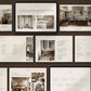 Screenshots of interior design software on a computer screen with images of rooms.