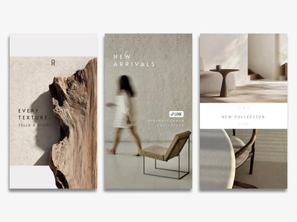 Interior Design Social Media Pack |  Brutalist Editorial [48 Posts]