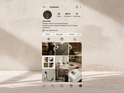 Interior Design Social Media Pack |  Brutalist Editorial [48 Posts]