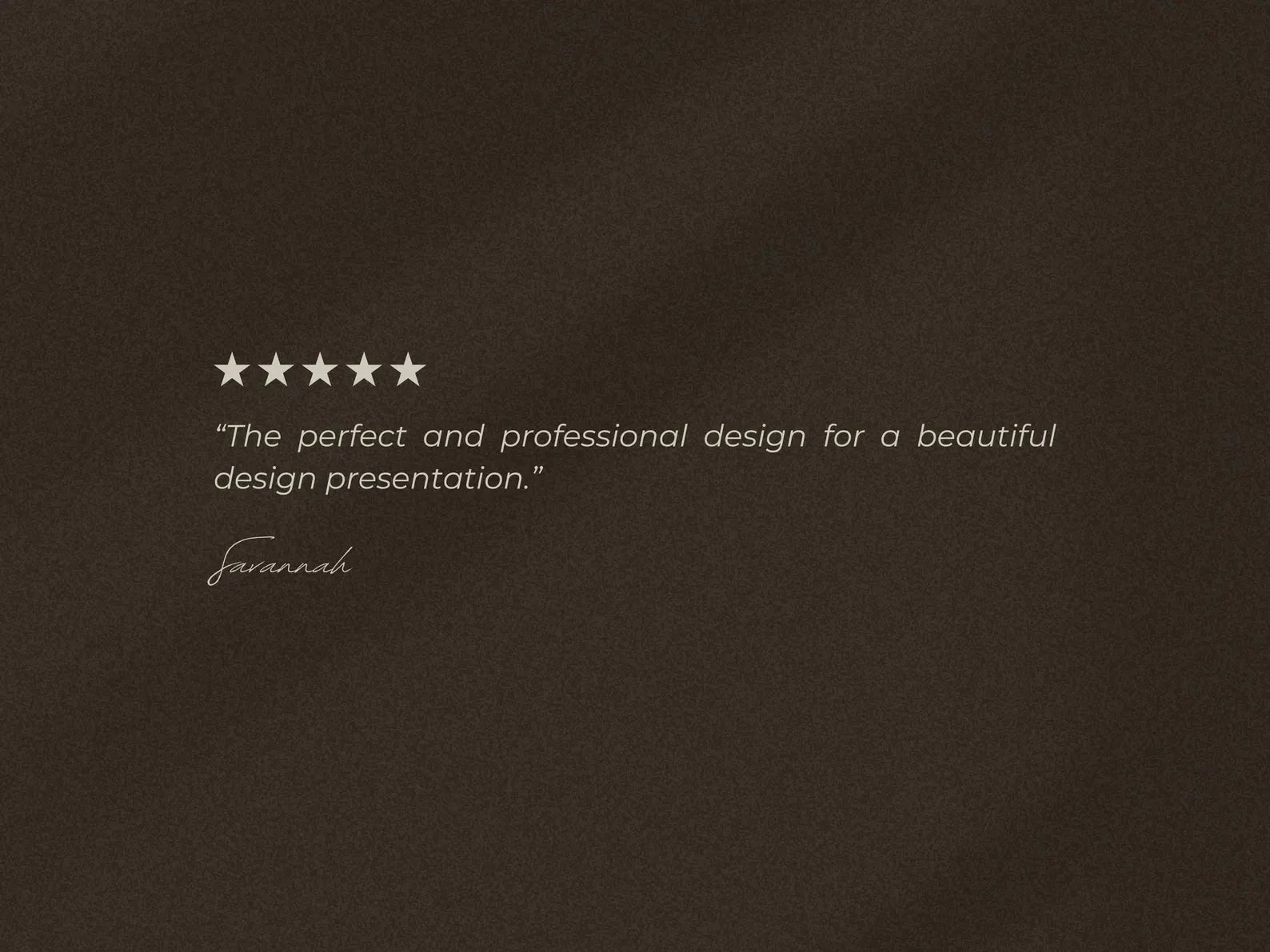 Five-star rating with text on a dark background