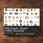 PNG Assets Bundle packaging on a wooden surface