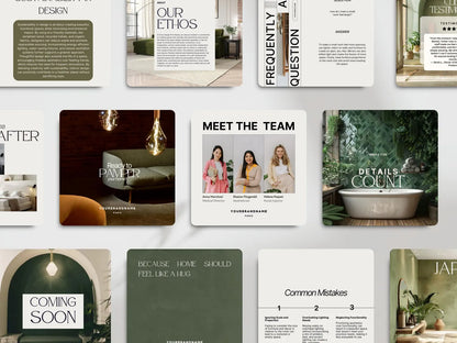 Interior Design Social Media Pack | Minimalist Editorial [85 Posts]