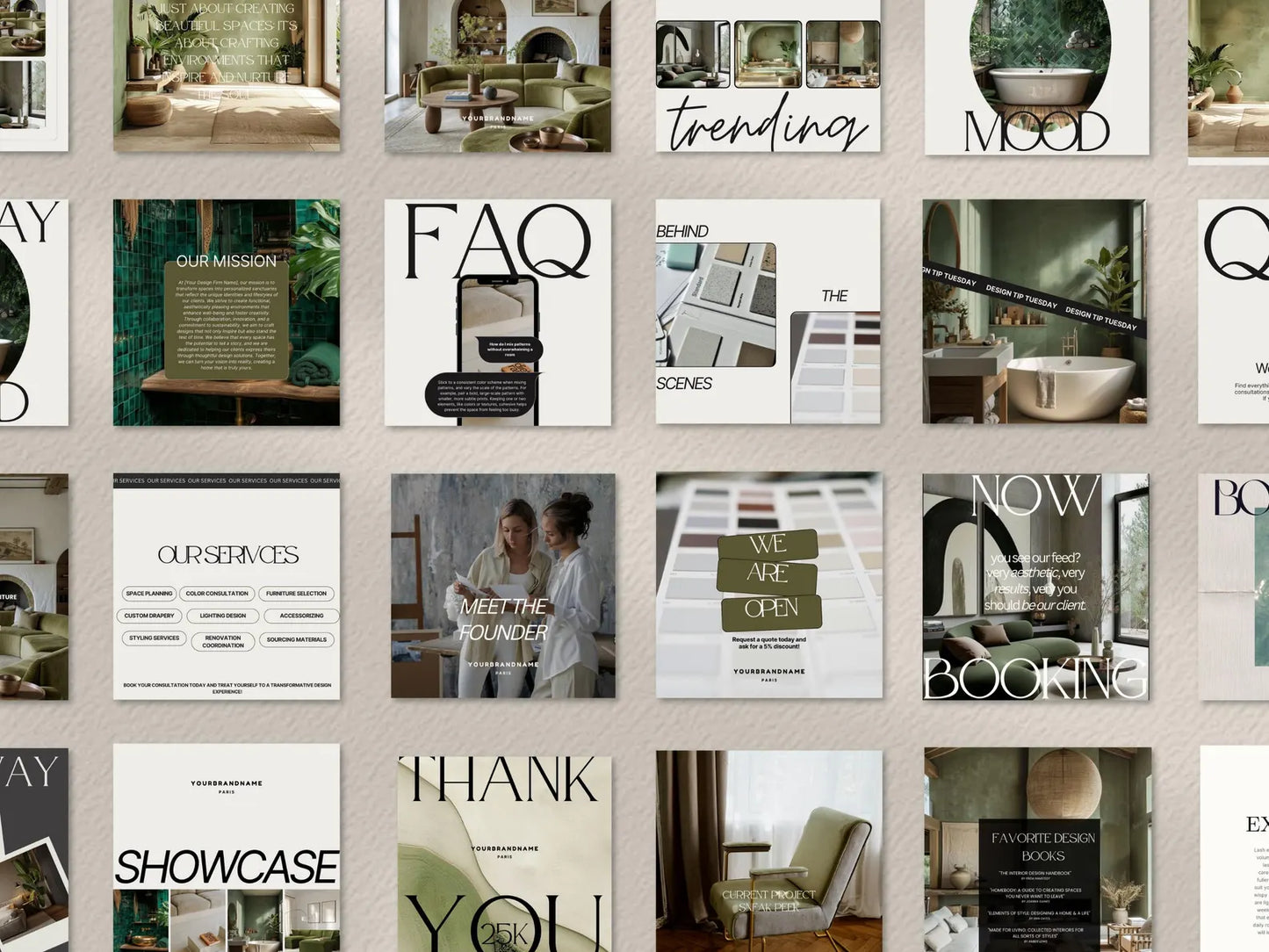 Interior Design Social Media Pack | Minimalist Editorial [85 Posts]