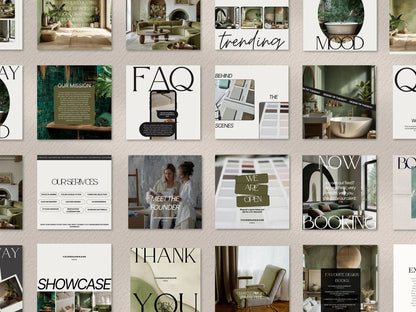 Interior Design Social Media Pack | Minimalist Editorial [85 Posts]