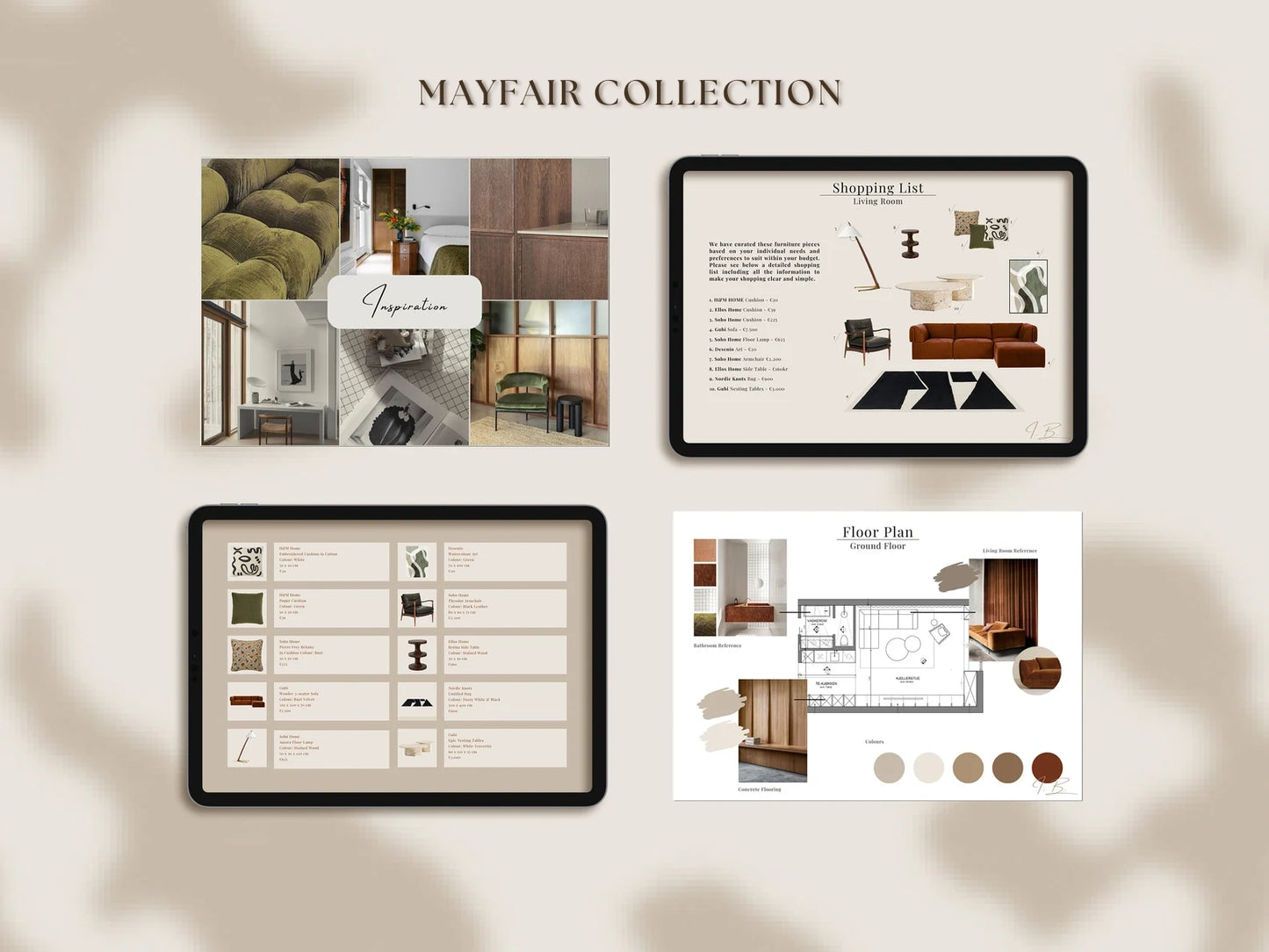 MAYFAIR | Interior Design Mood Board Template