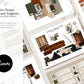 Interior design mood board templates with Canva branding on a white background