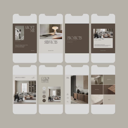 Interior Design Social Media Pack |  Minimalist Blueprint [80 Posts]