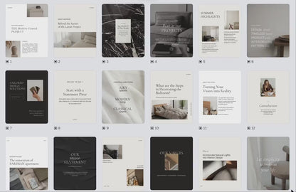 Interior Design Social Media Pack | Soft Neutral [210 Posts]