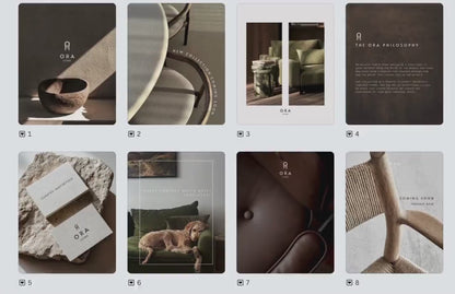 Interior Design Social Media Pack |  Brutalist Editorial [48 Posts]