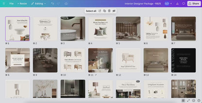 Interior Design Social Media Pack | Modern Bohemian [40 Posts]