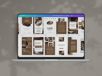 Interior Design Social Media Pack |  Warm Luxury [100 Posts]