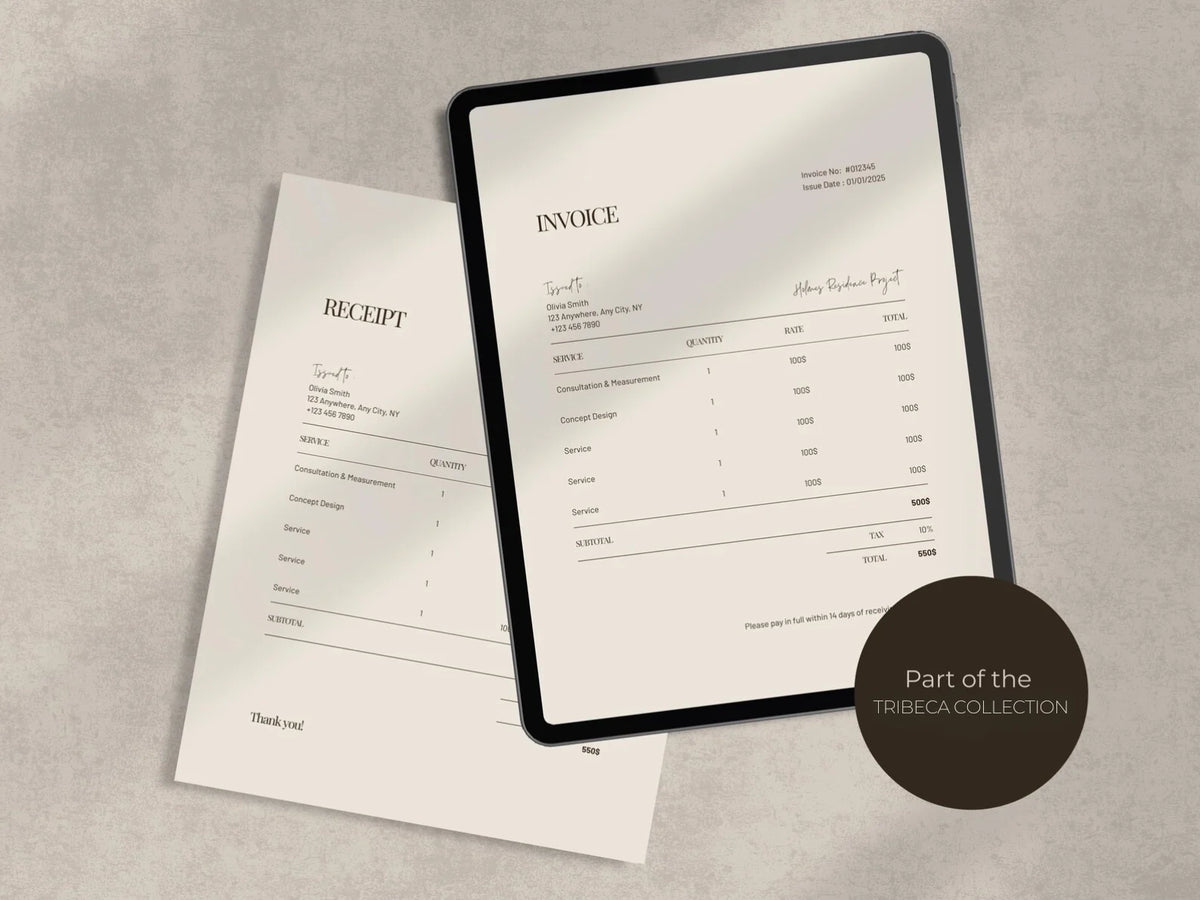 Interior Design Invoice & Receipt Templates – Slfmade.co