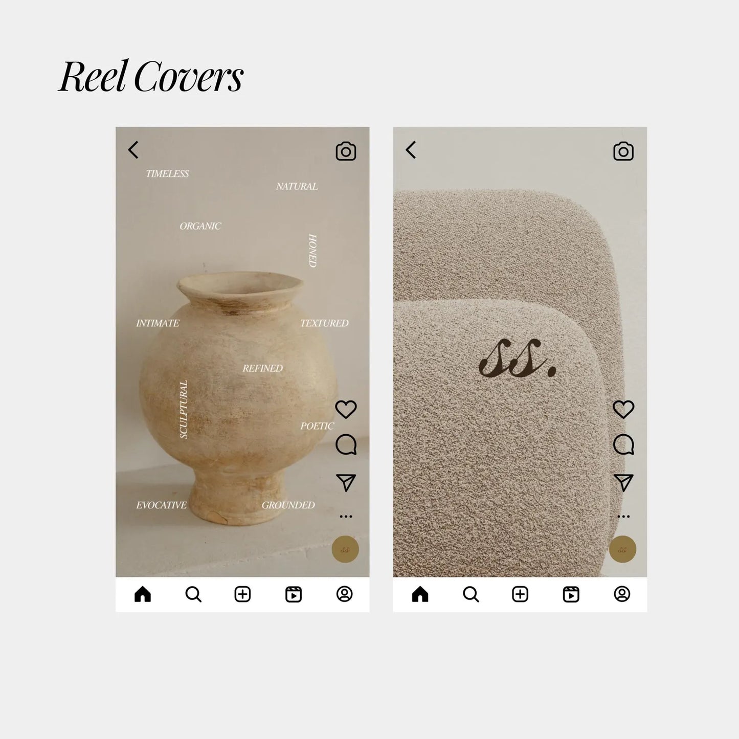 Interior Design Social Media Pack | Neutral Brown Concrete [108 Posts]