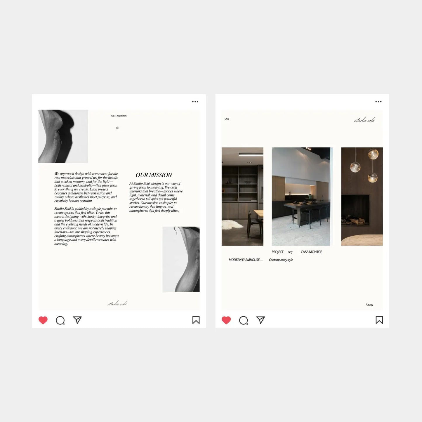 Interior Design Social Media Pack | Neutral Brown Concrete [108 Posts]