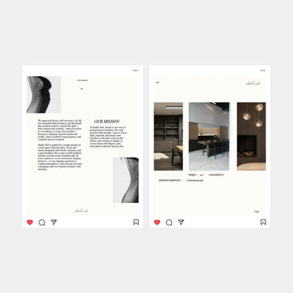 Interior Design Social Media Pack | Neutral Brown Concrete [108 Posts]