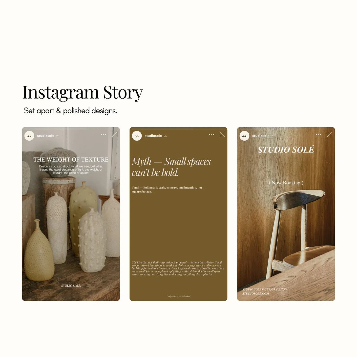 Interior Design Social Media Pack | Neutral Brown Concrete [108 Posts]