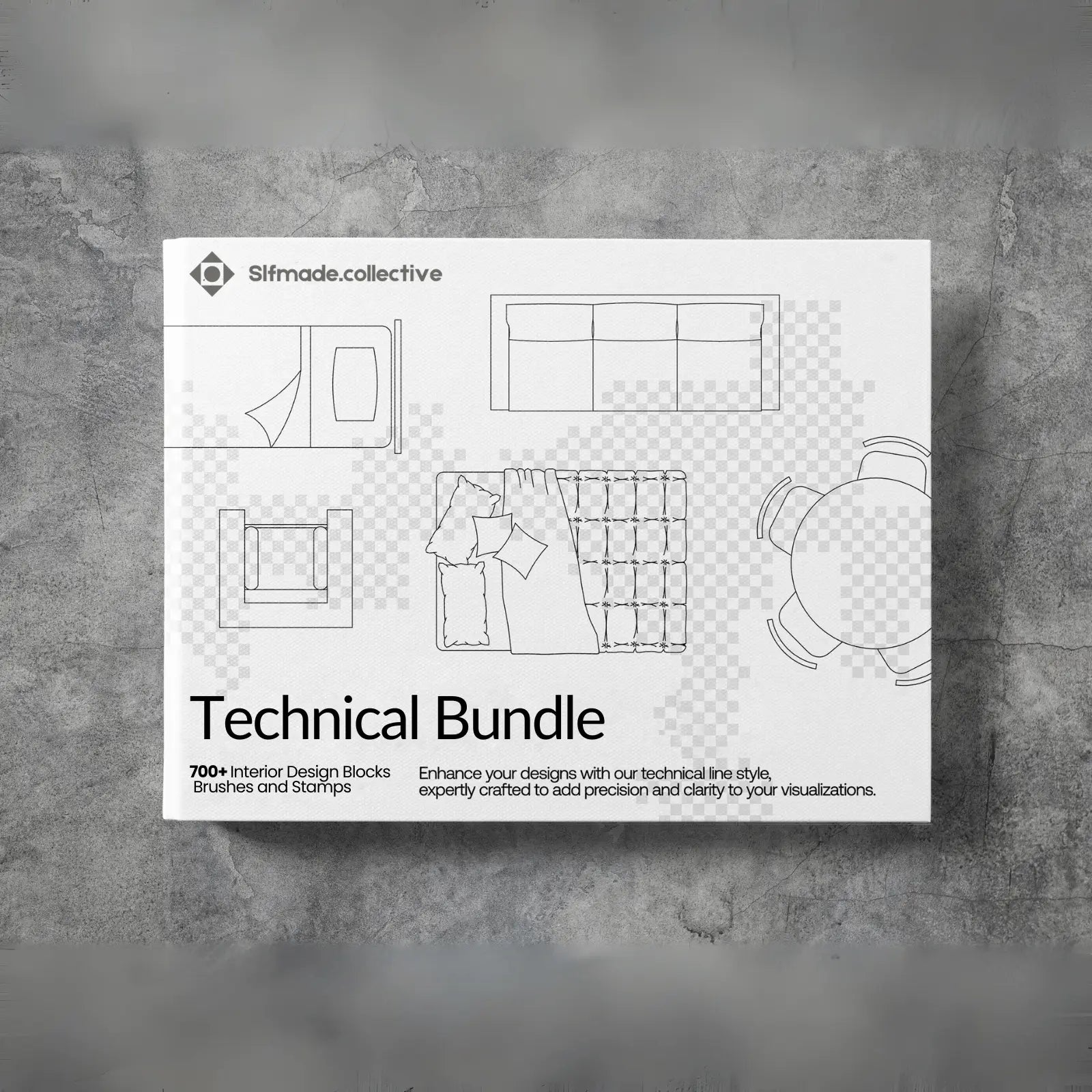 Sifmade collective technical bundle packaging on a textured gray background