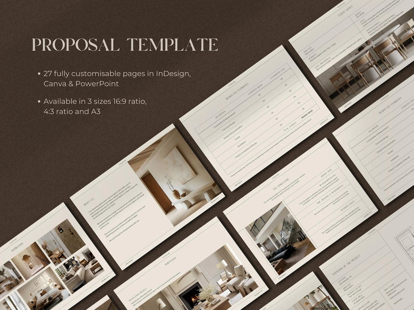 TRIBECA | Full client experience kit : 6 Interior Design's Templates + Bonus