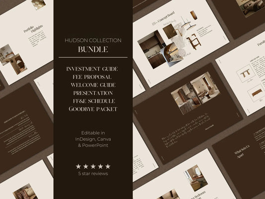 Hudson Collection Bundle with investment guide, fee proposal, welcome guide, and other documents.