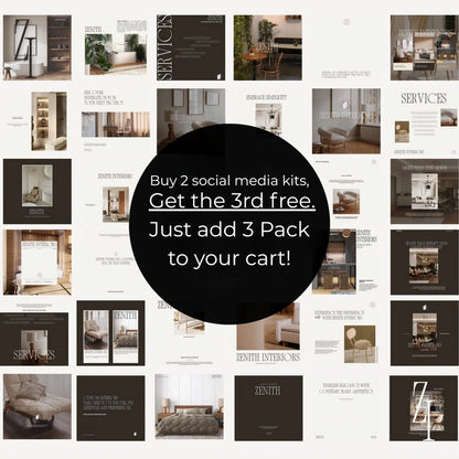 Interior Design Social Media Pack | Zenith Studio [30 Posts]