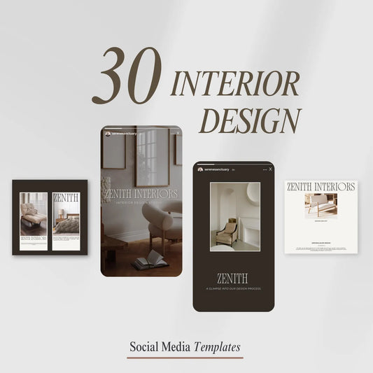 Interior Design Social Media Pack | Zenith Studio [30 Posts]