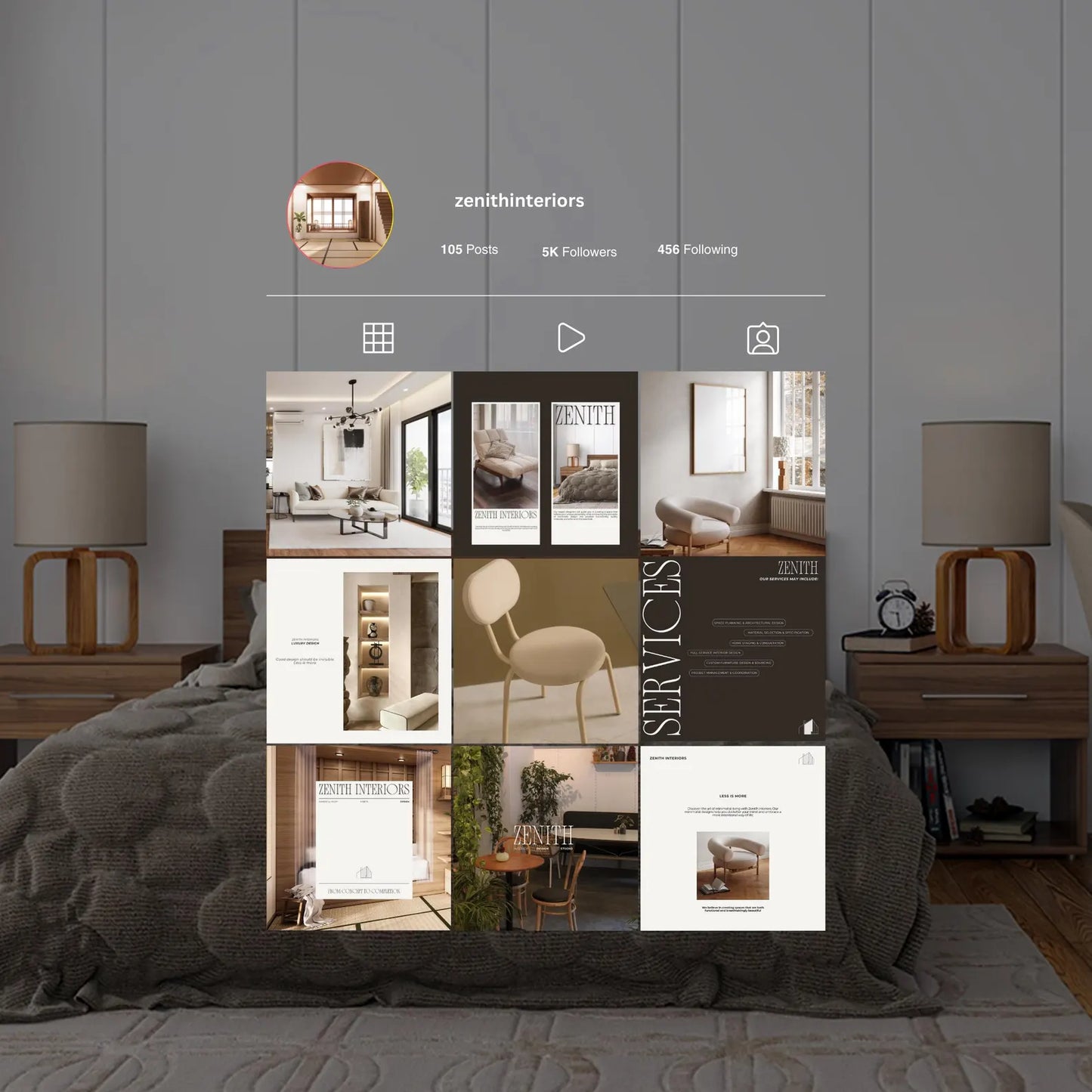 Interior Design Social Media Pack | Zenith Studio [30 Posts]